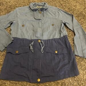 Polagram 2 tone blue linen jacket size Small